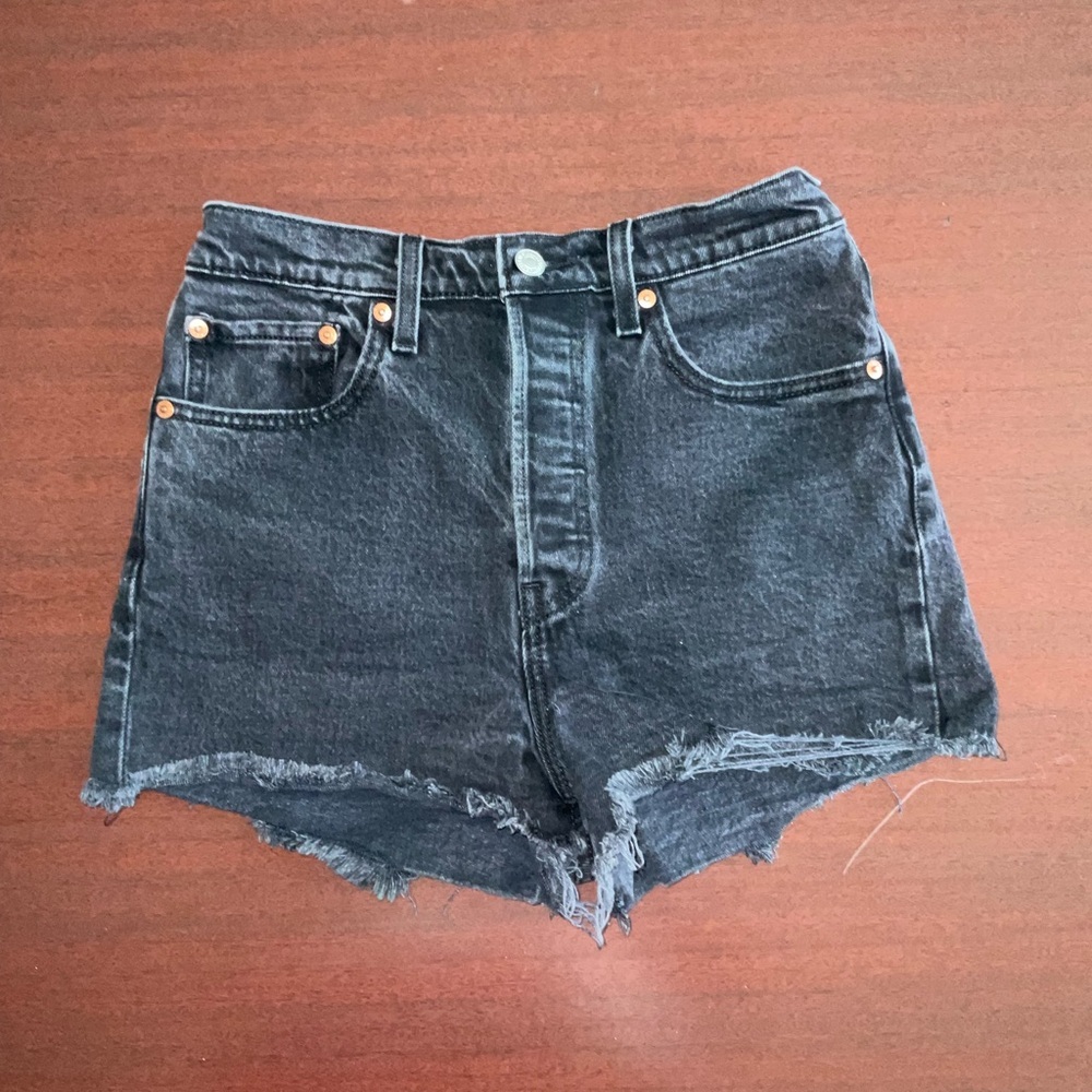 Levi's Black High-Rise Cutoff Jean Shorts